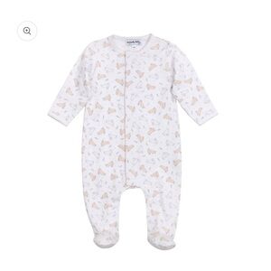 Magnolia White and Tan Animal Print Kids Footie